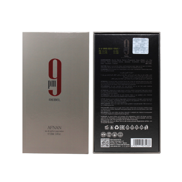 Afnan 9 Pm Rebel 3.4 Oz EDP Unisex