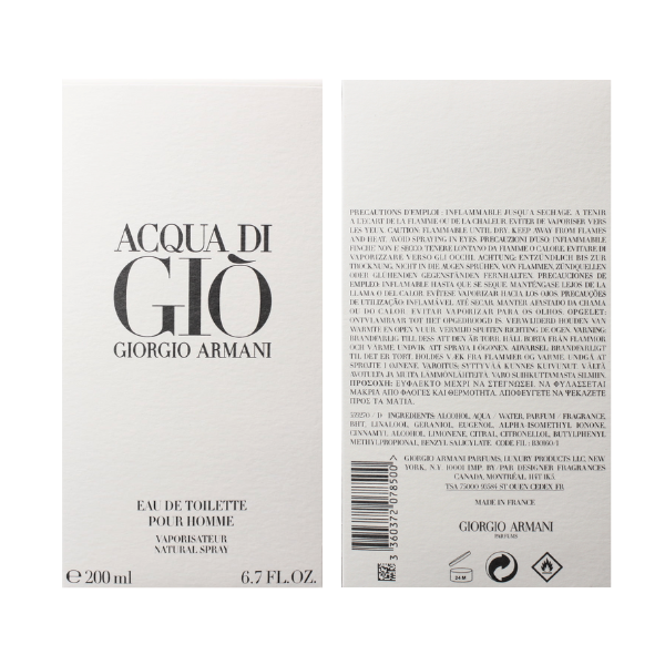 Giorgio Armani Acqua Gio 6.7 Oz EDT for Men