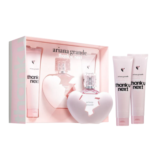 Ariana Grande Set Thank U Next 3.4 Oz Edp & 3.4 Oz Body Lotion & 3.4 Oz Shower Gel Women
