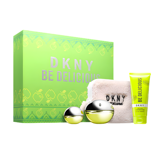 Donna Karan Set Be Delicious (4Pc ) 3.4Oz Edp/15 Ml Edp/ 3.4 Oz Body Lotion/Pouch Women
