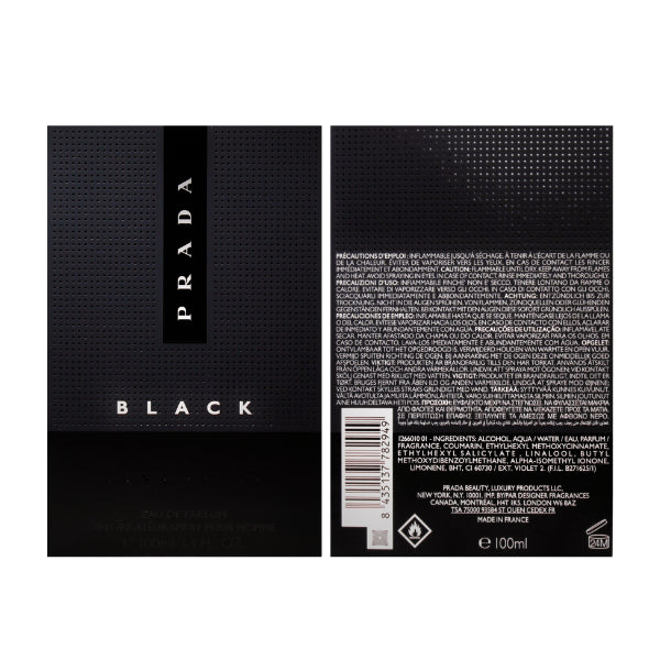 Prada Luna Rossa Black 3.4 Oz EDP for Men