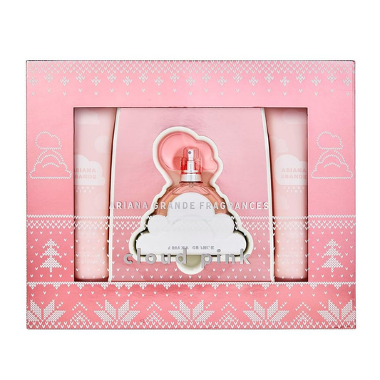 Ariana Grande Set Cloud Pink 3.4 Oz Edp + 3.4 Shower Gel + 3.4 Body Lotion Women