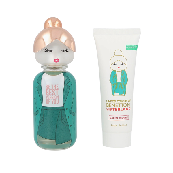 United Colors Of Benetton Set Sisterland Green Jasmi Ne 2.7 Oz Edt / 2.5 Body Lotion Women