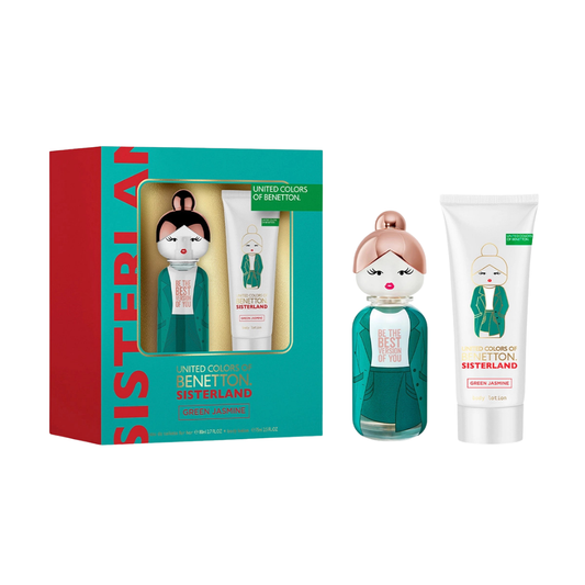 United Colors Of Benetton Set Sisterland Green Jasmi Ne 2.7 Oz Edt / 2.5 Body Lotion Women