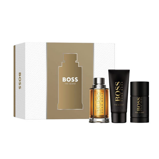 Hugo Boss Set The Scent ( 3 Pc ) 3.3 Oz Edt / Shower Gel 3.3 Oz / Deodorant 2.4 Oz Men