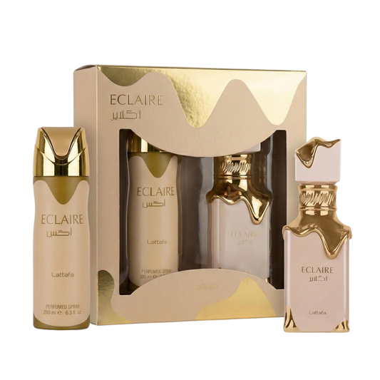 Lattafa Set Eclaire 2 Pcs 3.4 Oz Edp + 200Ml Perfumed Spray Women