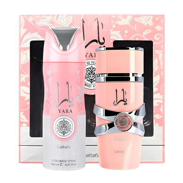 Lattafa Set Yara 2 Pcs 3.4 Oz Edp Boby Spray 6.3 Oz Women