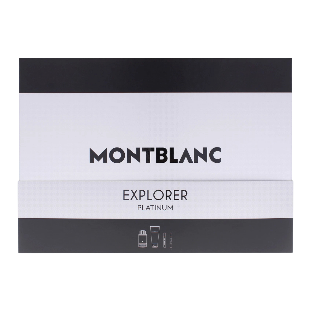 Mont Blanc Set Explorer Platinum 4Pc 3.3 Oz Edp ,3.3 Oz Shower Gel, 2 X 0.25 Oz Edp Men