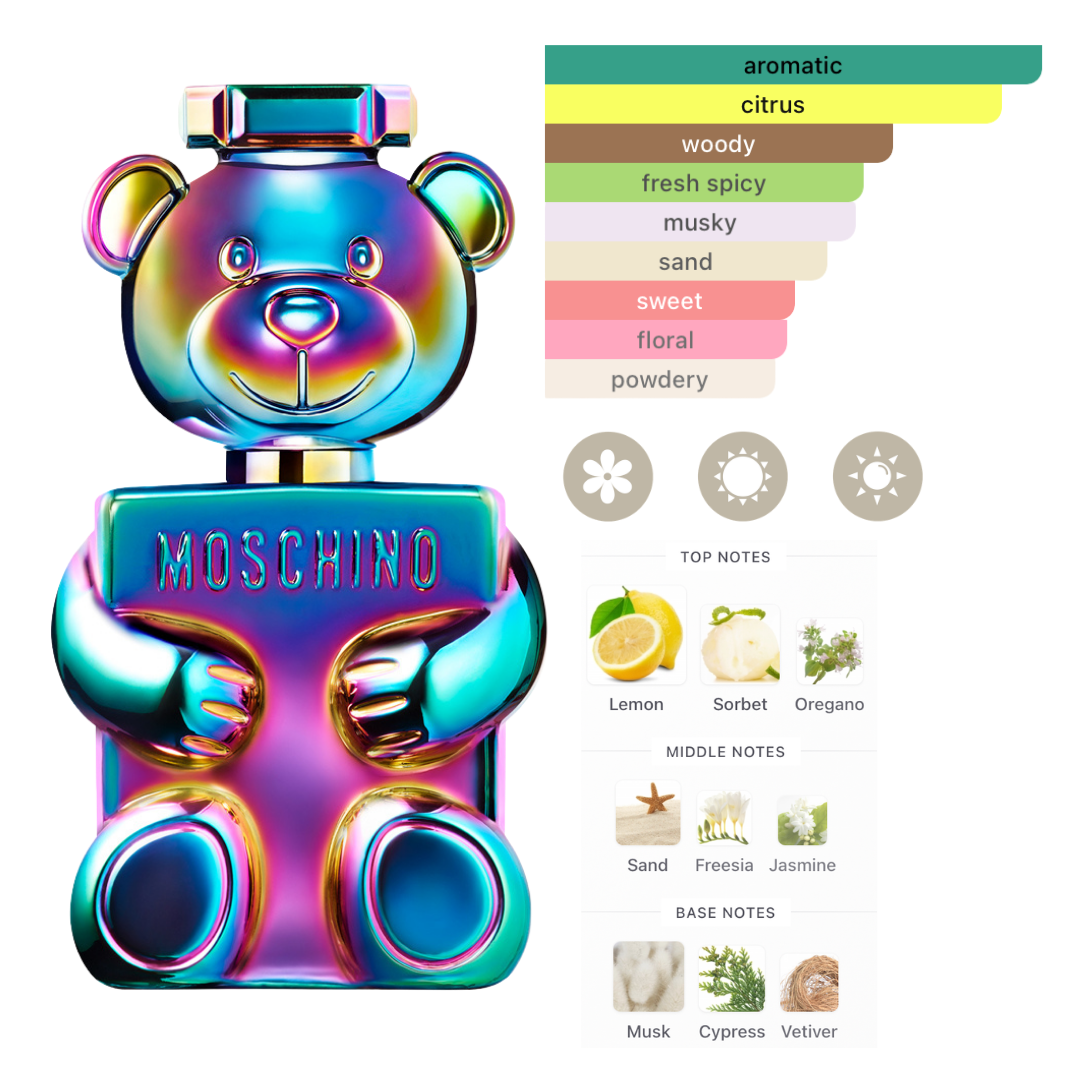 Moschino Set: Toy 2 Pearl 3.4 Edp + Mini 0.34 Oz + Body Lotion 3.4 Oz Unisex