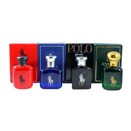 Ralph Lauren Set Mini EDT Men: Polo 0.17 Oz + Polo Red 0.17 Oz + Polo Blue 0.17 Oz + Polo Black 0.17 Oz