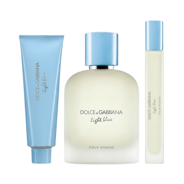 Dolce & Gabbana Set Light Blue 3Pc (3.3 Oz Edt ,1.69 Oz Shower Gel,10 ml Edt ) Men