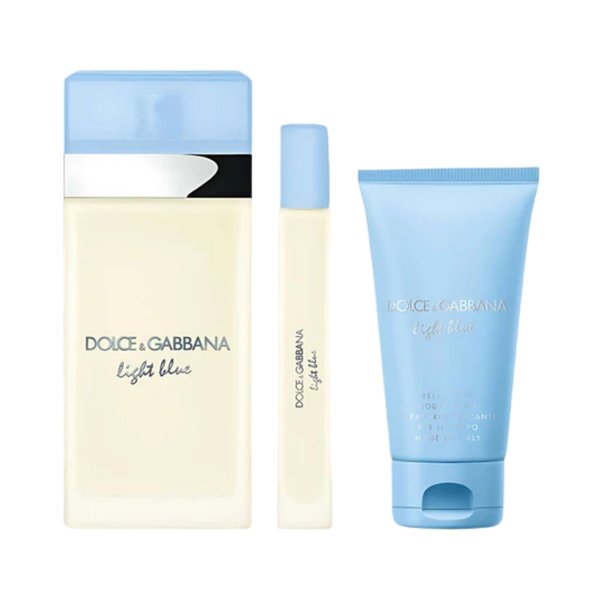 Dolce & Gabbana Set Light Blue 3Pc (3.3 Oz Edt ,1.7 Oz Body Cream,10Ml Edt) Women