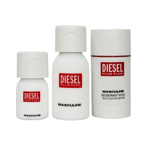 Diesel Set Plus Plus 2.5 Oz Edt + 2.5 Oz Deo + 1.0 Oz Edt Men