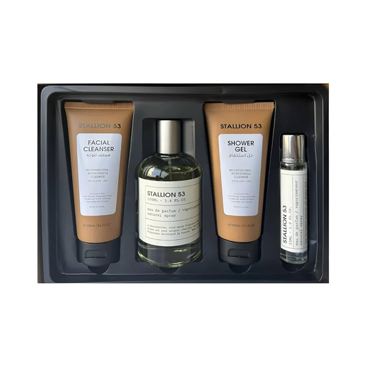 Emper Set Unisex - Stallion 53 3.4 Oz EDP + Stallion 53 1.0 Oz EDP + Shower Gel 3.4 Oz + Facial Cleanser 3.4 Oz