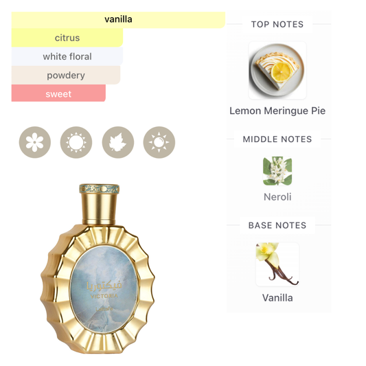 Lattafa Set Victoria 2 Pcs 3.4 Oz Edp + 6.7 Oz Perfumed Spray Women