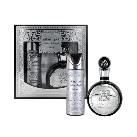 Lattafa Set Fakhar 3.4 Oz Edp + Body Spray 6.4 Oz Men