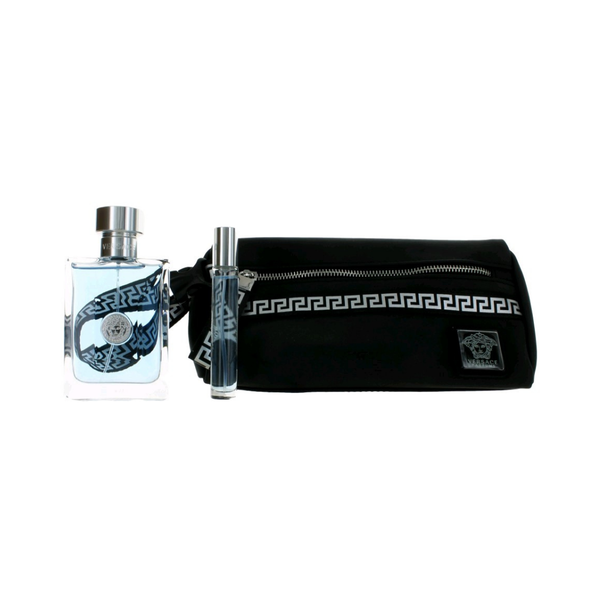 Versace Signature Pour Homme 3pc Set (3.4 Oz EDT, 0.34 Oz EDT and Bag) for Men