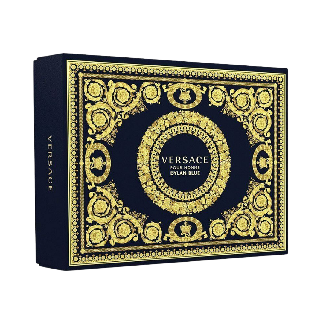 Versace Dylan Blue 3pc Set (1.7 Oz EDT, 1.7 Oz Aftershave Balm and 1.7 Oz Bath & Shower Gel) for Men