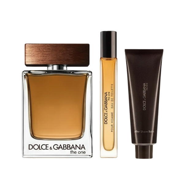Dolce & Gabbana Set The One 3.4 Oz Edt + 10 Ml Edt + 1.7 Oz Gel Men