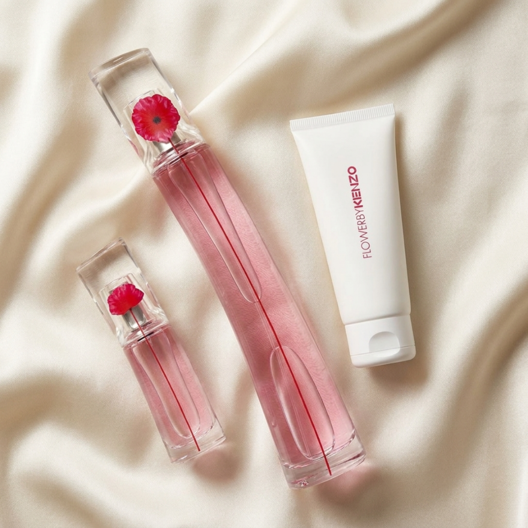Kenzo Set Flower Poppy Bouquet 3.4 Oz Edp & 2.5 Body Lotion & Mini Women