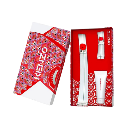 Kenzo Set Flower Poppy Bouquet 3.4 Oz Edp & 2.5 Body Lotion & Mini Women