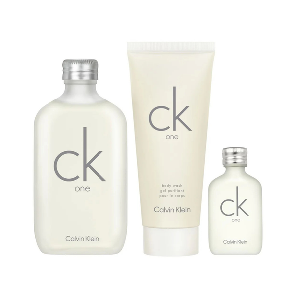 Calvin Klein Set CK One 3.4 Oz Edt + 3.4 Body Gel + 15 Ml Edt Unisex