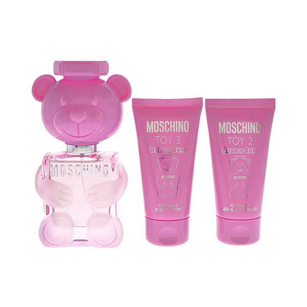 Moschino Set Toy2 Bubble Gum 1.7 Oz Edt & Body Lotion 1.7 Oz & Shower Gel 1.7 Oz Women