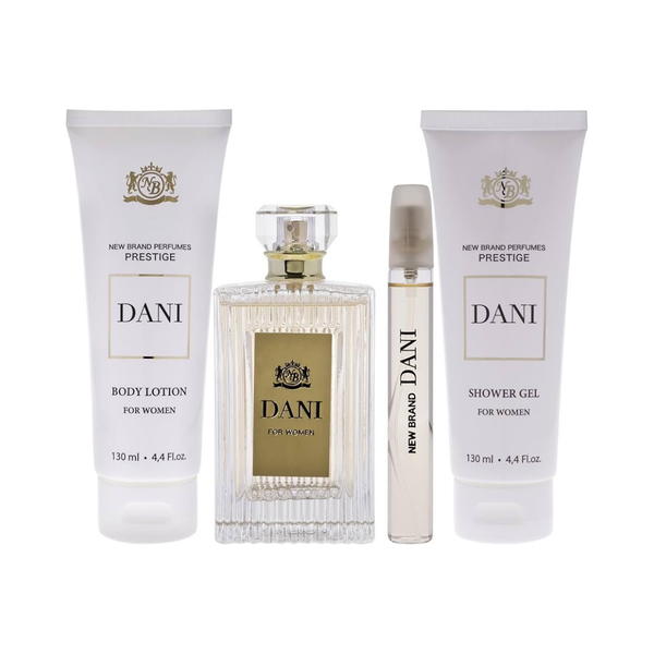 New Brand Set Prestige Dani 3.3 Oz + 4.4 Oz + 4.4 Oz + 15 Ml Edp Women