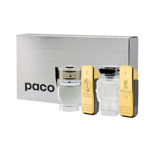 Paco Rabanne Set Mini Paco 4 Pcs One Million Edt, One Million Parfum, Invictus Edt, Phantom Edt 0.17 Oz Men