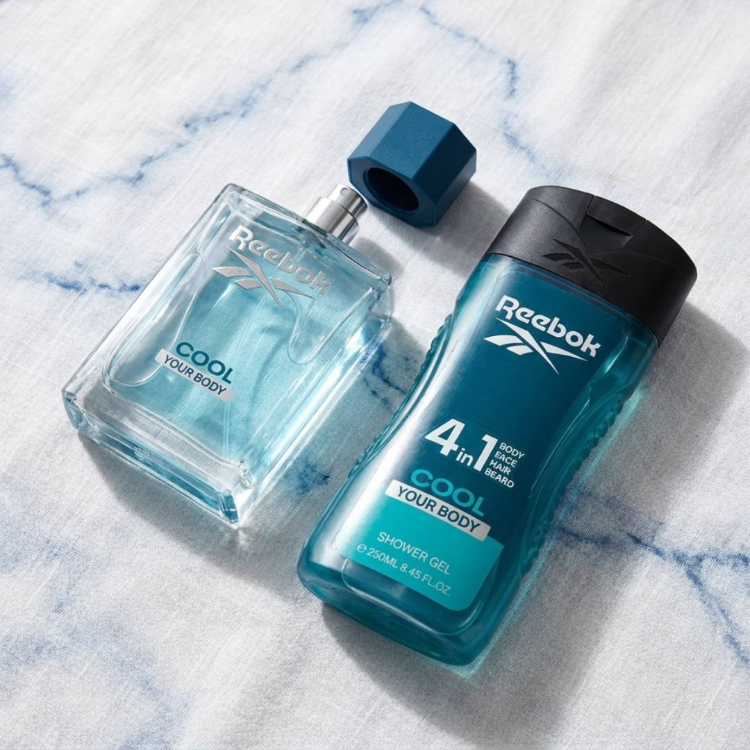 Reebok Set Cool Your Body 1.7 Oz Edt Men + 8.5 Oz Shower Gel