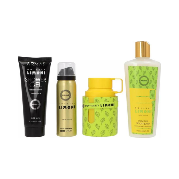 Armaf Set Odyssey Limoni Lux 3.4 Oz Edp + 3.4 Oz Shower Gel + 6.8 Oz Body Spray + 0.34 Oz Edp Men