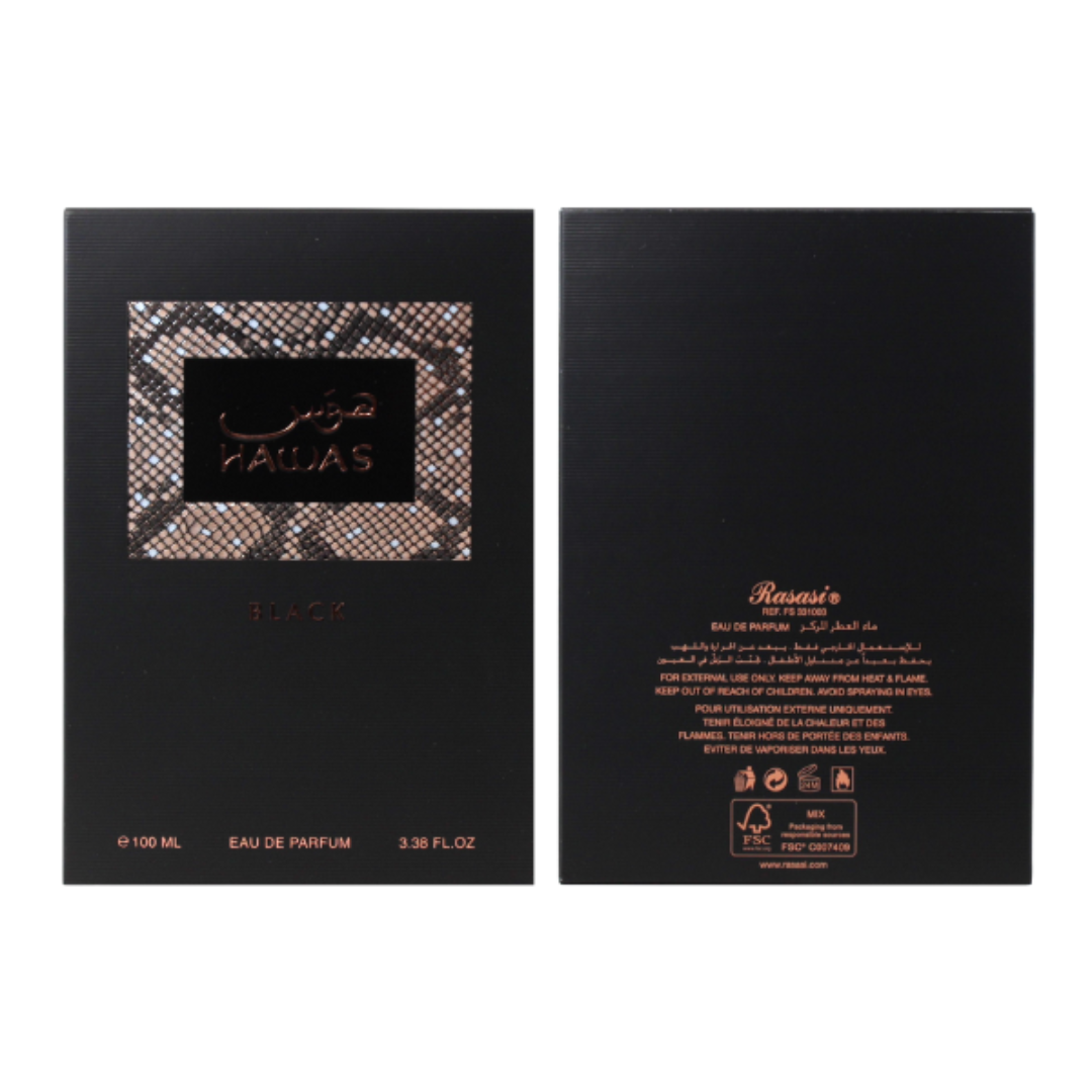 Rasasi Hawas Black 3.4 Oz EDP for Men