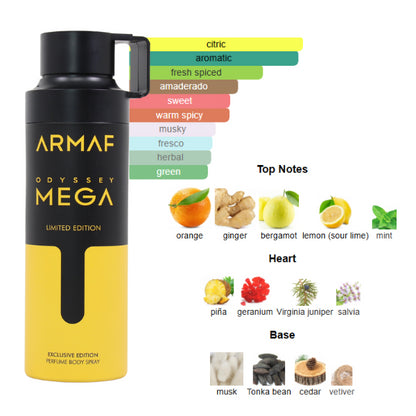 Armaf Body Spray Odyssey Mega 6.8 Oz Men