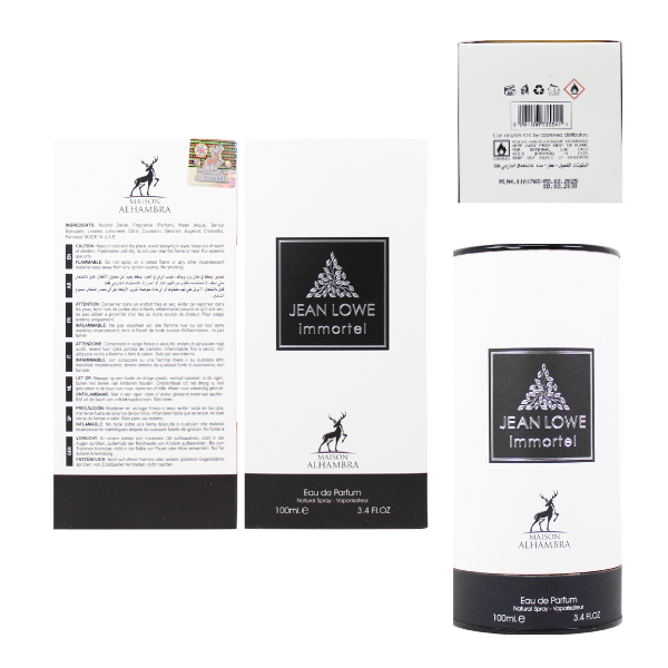 Maison Alhambra Jean Lowe Immortel  3.4 Oz EDP for Men