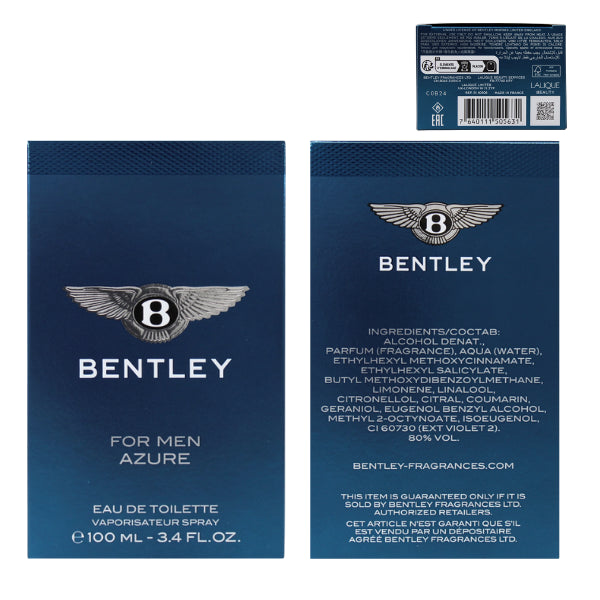 Bentley Azure 3.4 Oz EDT for Men