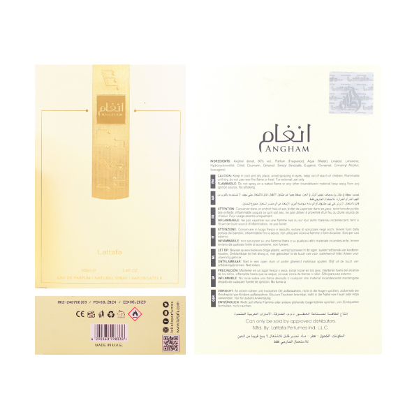 Lattafa Angham 3.4 Oz EDP Unisex