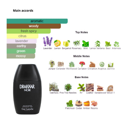 Guy Laroche Drakkar Noir 3.4 Oz EDT for Men