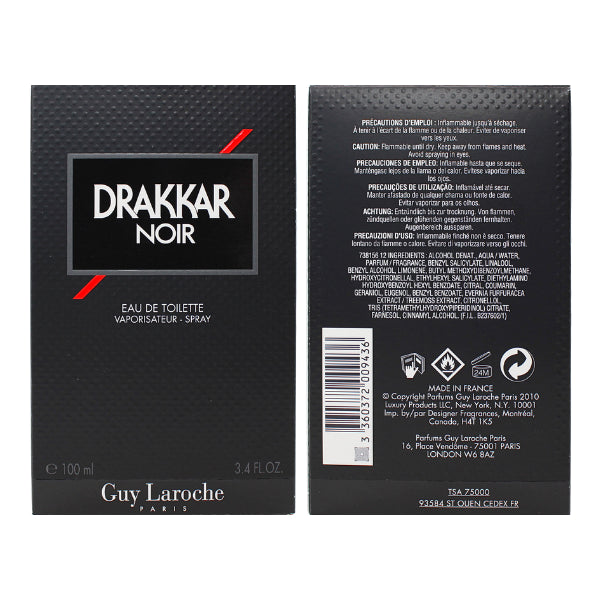 Guy Laroche Drakkar Noir 3.4 Oz EDT for Men