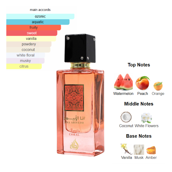 Lattafa Ana Abiyedh Coral 2.0 Oz EDP Unisex