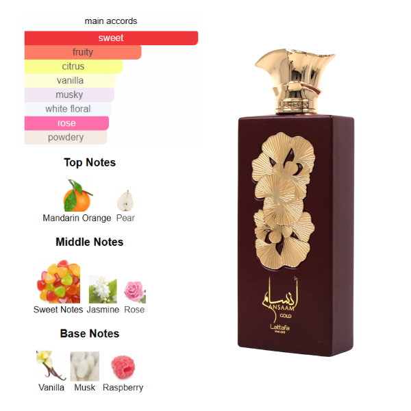 Lattafa Ansaam Gold 3.4 Oz Edp Unisex