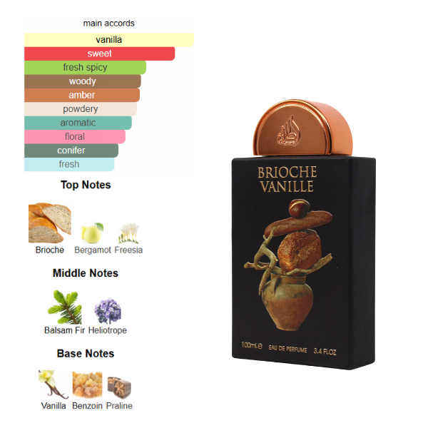 Lattafa Brioche Vanille 3.4 Oz Edp Unisex