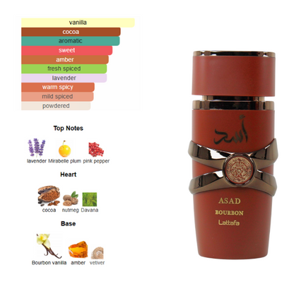Lattafa Asad Bourbon 3.4 Oz EDP for Men