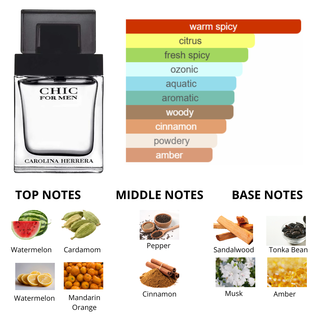 Carolina Herrera Chic for Men 3.4 Oz EDT for Men