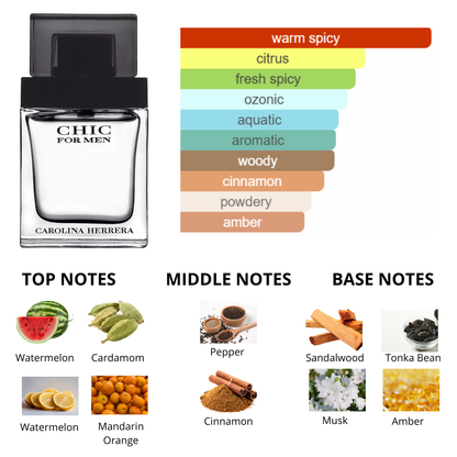 Carolina Herrera Chic for Men 3.4 Oz EDT for Men