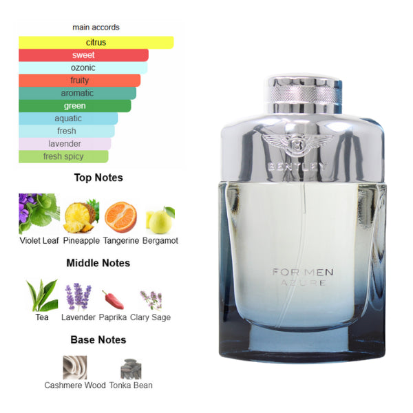 Bentley Azure 3.4 Oz EDT for Men