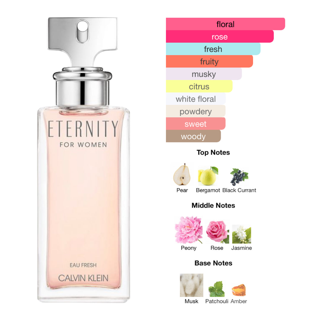 Calvin Klein Eternity Eau Fresh 3.4 Oz Edp Women