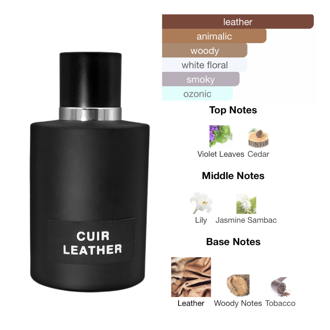 Fragrance World Cuir Leather 3.4 Oz Edp Men