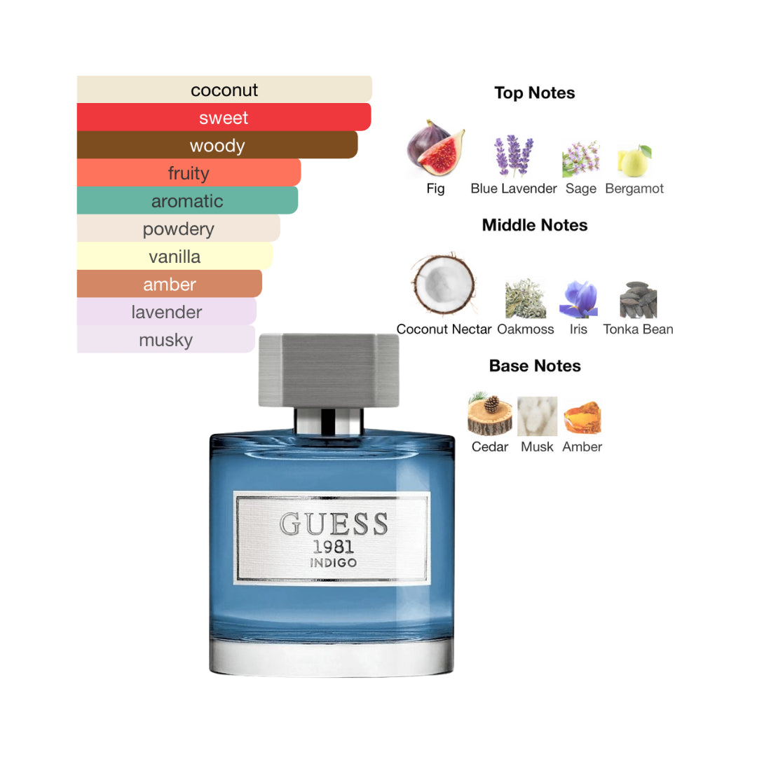 Guess 1981 Indigo 3.4 Oz Edt Men
