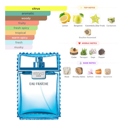 Versace Eau Fraiche 3.4 Oz EDT for Men