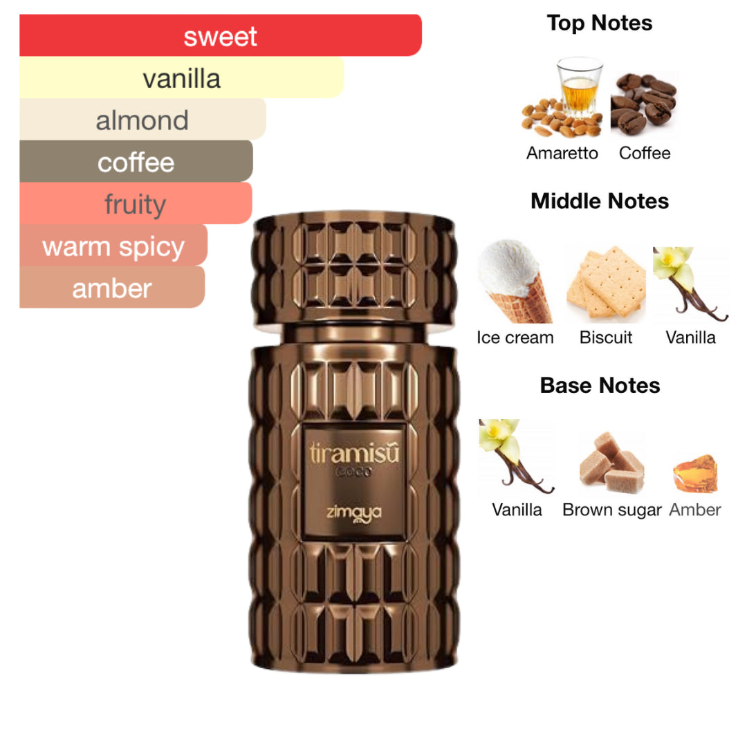 Zimaya Tiramisu Coco 3.4 Oz EDP Unisex